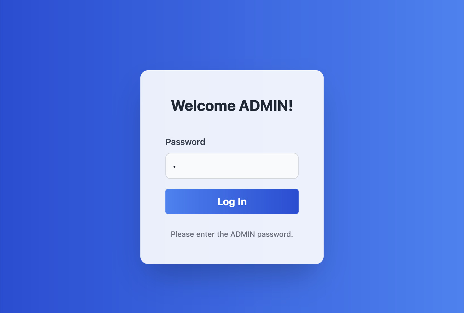 admin login page