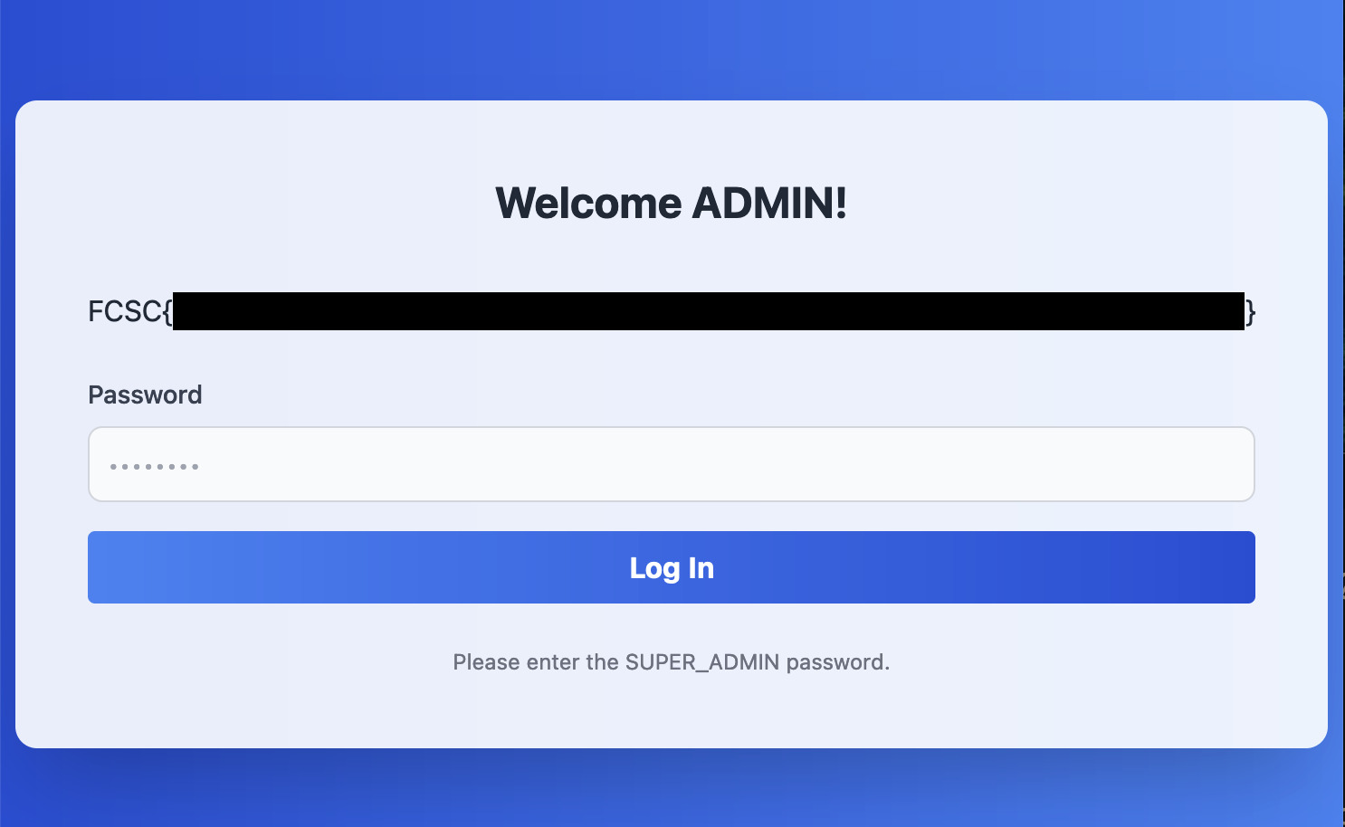super admin login page